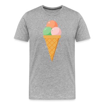Crème - T-shirt bio Premium Homme - gris chiné - Devant - Damien (186cm)