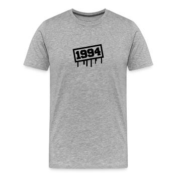 1994 - Männer Premium Bio T-Shirt - Grau meliert - Vorne - Damien (186cm)