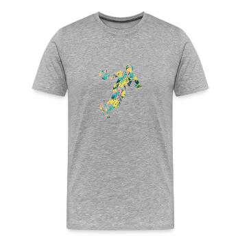 Basket-ball - T-shirt bio Premium Homme - gris chiné - Devant - Damien (186cm)