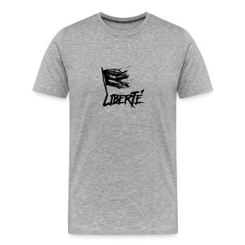 Flagge Freiheit Freedom Liberte Frauenrechte - Männer Premium Bio T-Shirt - Grau meliert - Vorne - Damien (186cm)
