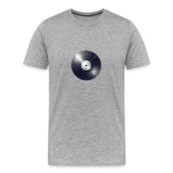 vinyle - T-shirt bio Premium Homme - gris chiné - Devant - Damien (186cm)