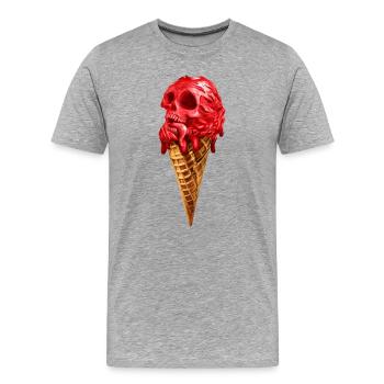 Der knusprige Vanille-Schmerz - Männer Premium Bio T-Shirt - Grau meliert - Vorne - Damien (186cm)