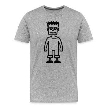Zombie - Men's Premium Organic T-Shirt - heather grey - Front - Damien (186cm)