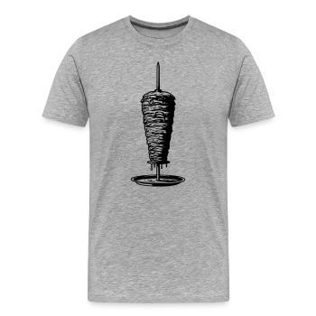 Broche kebab - T-shirt bio Premium Homme - gris chiné - Devant - Damien (186cm)