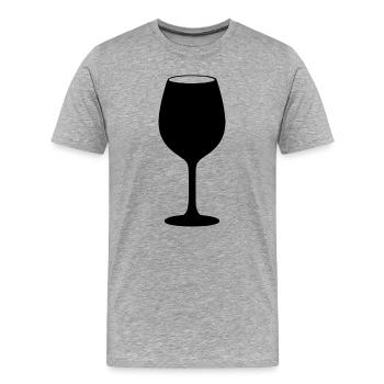 Vin Verre de vin Cadeau pour les buveurs de vin rouge - T-shirt bio Premium Homme - gris chiné - Devant - Damien (186cm)