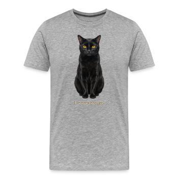Ive Seen Enough Cat - Men's Premium Organic T-Shirt - heather grey - Front - Damien (186cm)