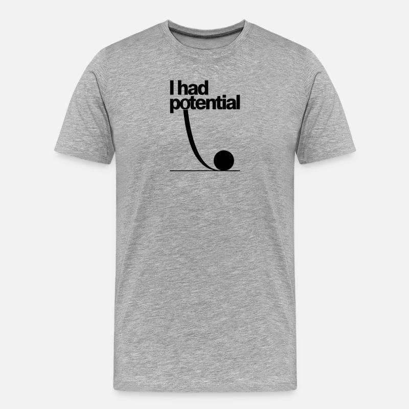 J’avais du potentiel : Potentiel Math Gag - T-shirt bio Premium Homme - gris chiné