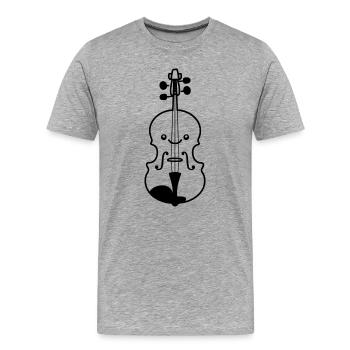 Fiddle Cartoon Style - Men's Premium Organic T-Shirt - heather grey - Front - Damien (186cm)
