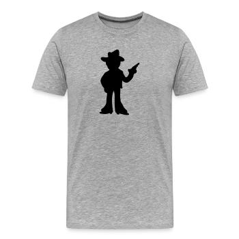 Cowboy - Sheriff - Shadow - T-shirt bio Premium Homme - gris chiné - Devant - Damien (186cm)