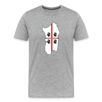 Sardaigne 4 Maures - T-shirt bio Premium Homme - gris chiné - Devant - Damien (186cm)