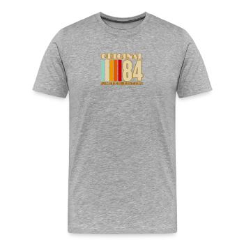 Original 84 Limited Edition - Männer Premium Bio T-Shirt - Grau meliert - Vorne - Damien (186cm)