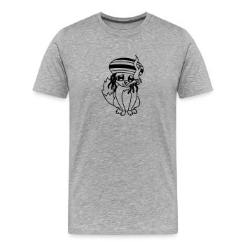 weed hanf joint kiffen drogen jamaika raggae rasta - Männer Premium Bio T-Shirt - Grau meliert - Vorne - Damien (186cm)