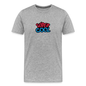 Super Cool - Men's Premium Organic T-Shirt - heather grey - Front - Damien (186cm)