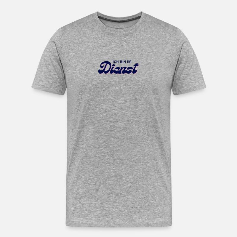 Ich bin im Dienst – Pink Script - Männer Premium Bio T-Shirt - Grau meliert