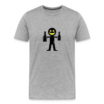 Bière Stick Figure - T-shirt bio Premium Homme - gris chiné - Devant - Damien (186cm)