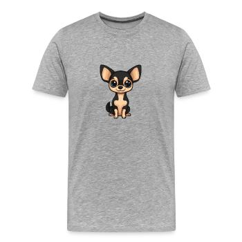 Chihuahua Hund Comic Baby - Männer Premium Bio T-Shirt - Grau meliert - Vorne - Damien (186cm)