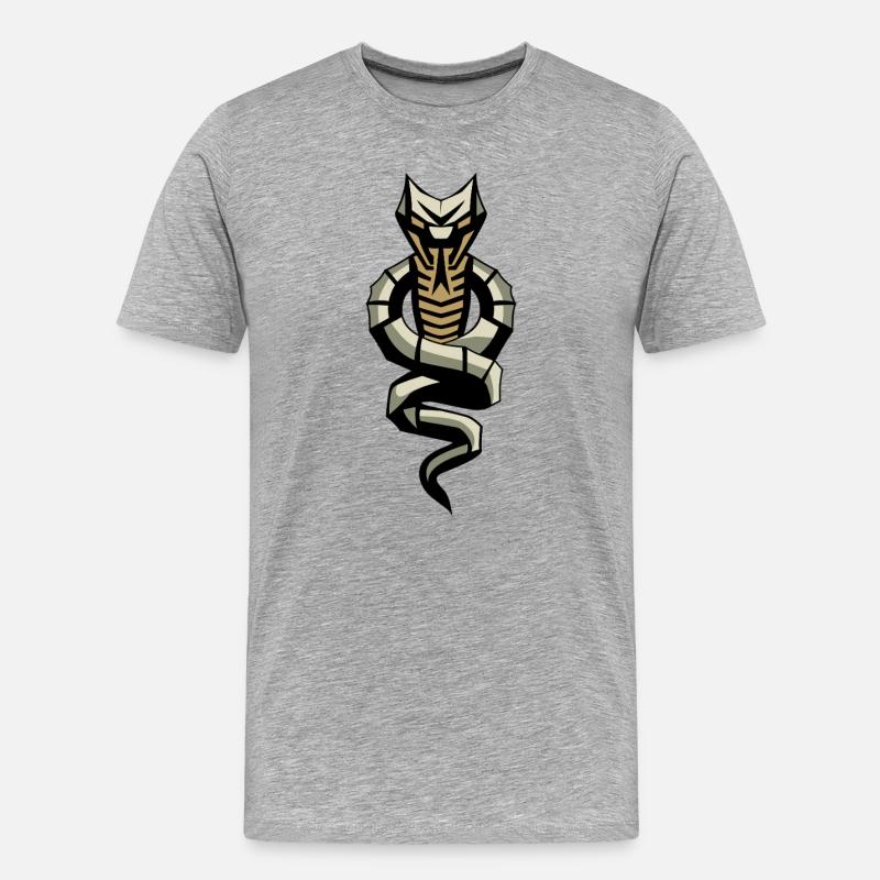 SNAKE LEVEL 3 - Männer Premium Bio T-Shirt - Grau meliert