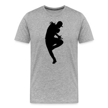 Silhouette B-Boy – Flowdance Flow - T-shirt bio Premium Homme - gris chiné - Devant - Damien (186cm)