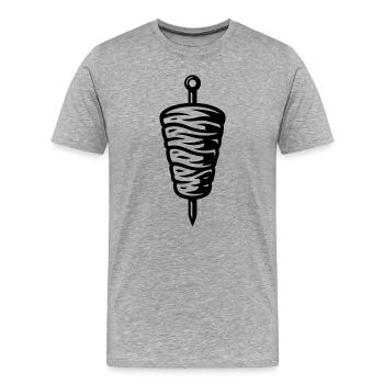 Symbole kebab - T-shirt bio Premium Homme - gris chiné - Devant - Damien (186cm)