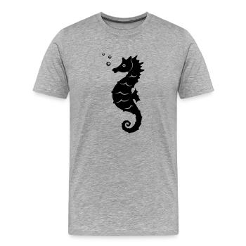 seepferdchen - Männer Premium Bio T-Shirt - Grau meliert - Vorne - Damien (186cm)