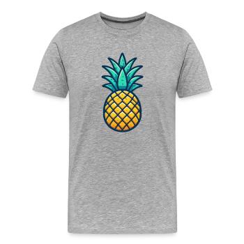 Ananas - T-shirt bio Premium Homme - gris chiné - Devant - Damien (186cm)