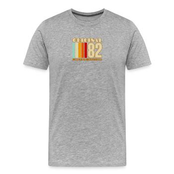 Originale 82 Limited Edition Palette - Männer Premium Bio T-Shirt - Grau meliert - Vorne - Damien (186cm)
