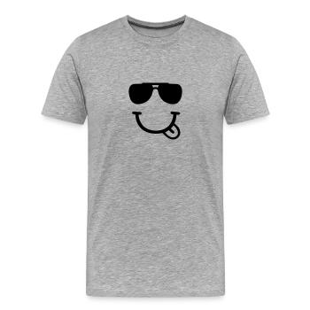 Smiley - Männer Premium Bio T-Shirt - Grau meliert - Vorne - Damien (186cm)