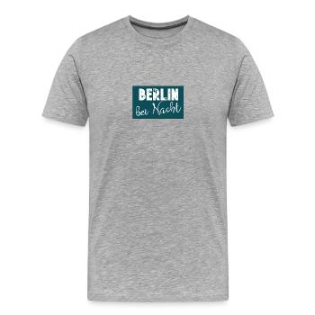 Berlin bei Nacht - Männer Premium Bio T-Shirt - Grau meliert - Vorne - Damien (186cm)