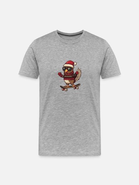 Turkey Christmas Funny - Men's Premium Organic T-Shirt - heather grey