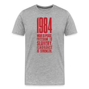 1984 - T-shirt bio Premium Homme - gris chiné - Devant - Damien (186cm)