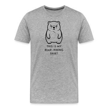 C’est ma chemise de randonnée d’ours - T-shirt bio Premium Homme - gris chiné - Devant - Damien (186cm)