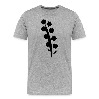 Blume - Männer Premium Bio T-Shirt - Grau meliert - Vorne - Damien (186cm)