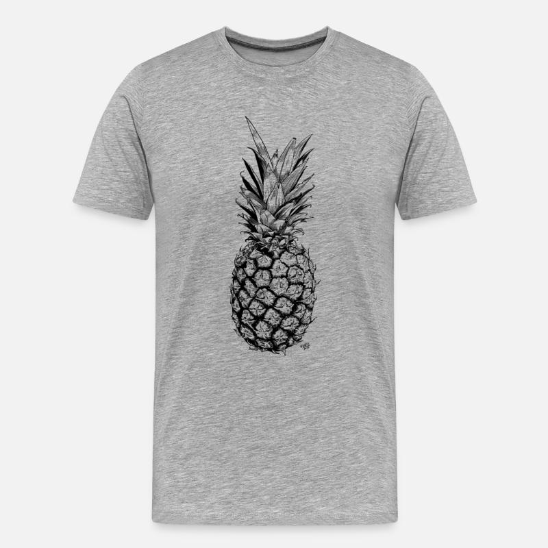 Ananas - Männer Premium Bio T-Shirt - Grau meliert
