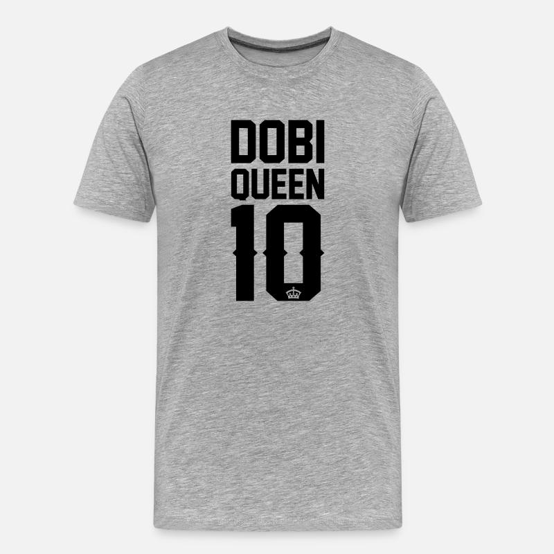 Dobermann-Queen - Männer Premium Bio T-Shirt - Grau meliert