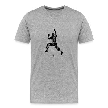 fissures gratter vieux timbre grimpeur grimper sur - T-shirt bio Premium Homme - gris chiné - Devant - Damien (186cm)