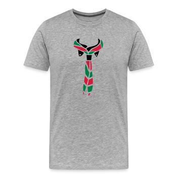 Pfadfinder Schal - Männer Premium Bio T-Shirt - Grau meliert - Vorne - Damien (186cm)