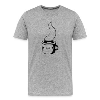 Cute coffee cup - Men's Premium Organic T-Shirt - heather grey - Front - Damien (186cm)