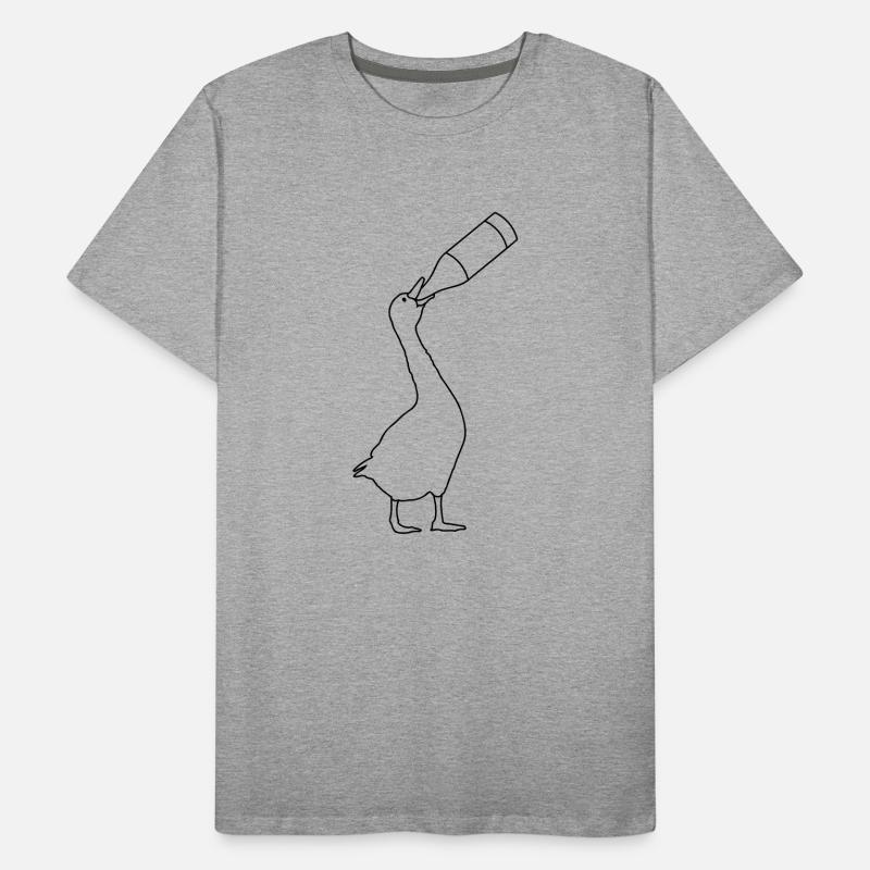 Gans säuft Bier Männer Premium Bio T-Shirt