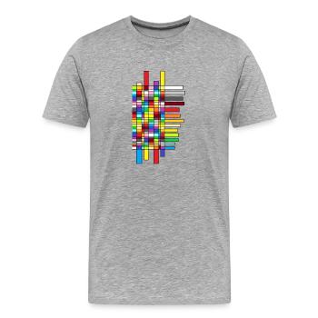 statistik bunte farbe - Männer Premium Bio T-Shirt - Grau meliert - Vorne - Damien (186cm)