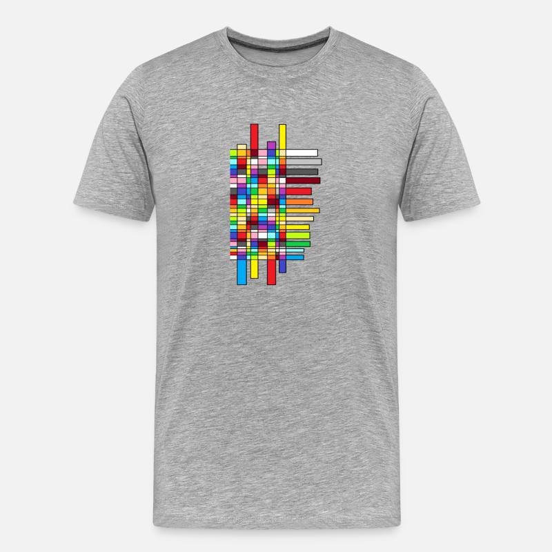 statistik bunte farbe - Männer Premium Bio T-Shirt - Grau meliert