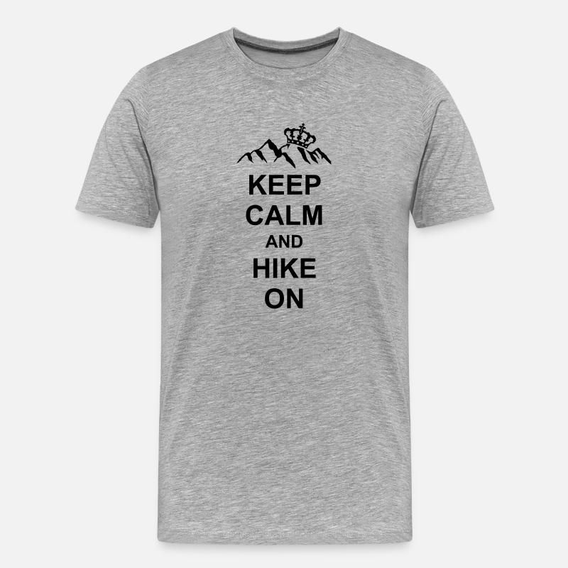 Keep Calm And Hike - Männer Premium Bio T-Shirt - Grau meliert