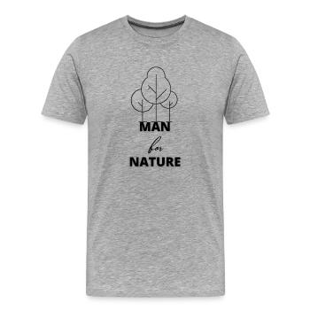 Man for nature - Men's Premium Organic T-Shirt - heather grey - Front - Damien (186cm)