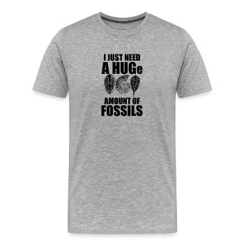 Fossils Collecting | Fossil Geology Hobby Gift - Men's Premium Organic T-Shirt - heather grey - Front - Damien (186cm)