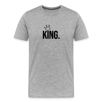 king - Männer Premium Bio T-Shirt - Grau meliert - Vorne - Damien (186cm)