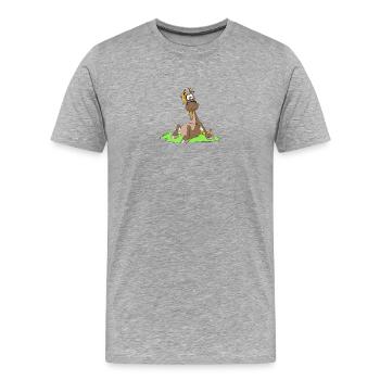 Kleiner Pony Hufhahn - Männer Premium Bio T-Shirt - Grau meliert - Vorne - Damien (186cm)