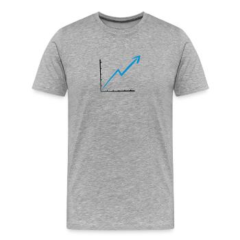 ligne de flèche vers le haut la ligne revenus croi - T-shirt bio Premium Homme - gris chiné - Devant - Damien (186cm)