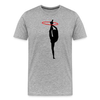 Gymnastik - Männer Premium Bio T-Shirt - Grau meliert - Vorne - Damien (186cm)