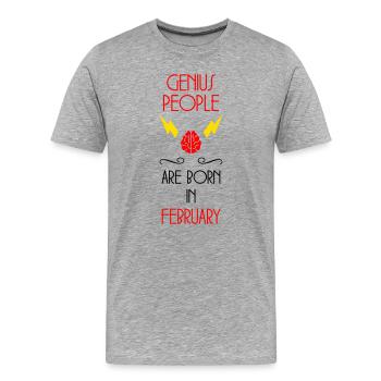 Genies are born in February - Birthday - Men's Premium Organic T-Shirt - heather grey - Front - Damien (186cm)