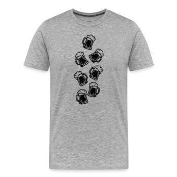 Beer Beer Glass Beer Mug - Men's Premium Organic T-Shirt - heather grey - Front - Damien (186cm)