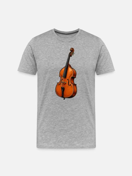Kontrabass - Männer Premium Bio T-Shirt - Grau meliert